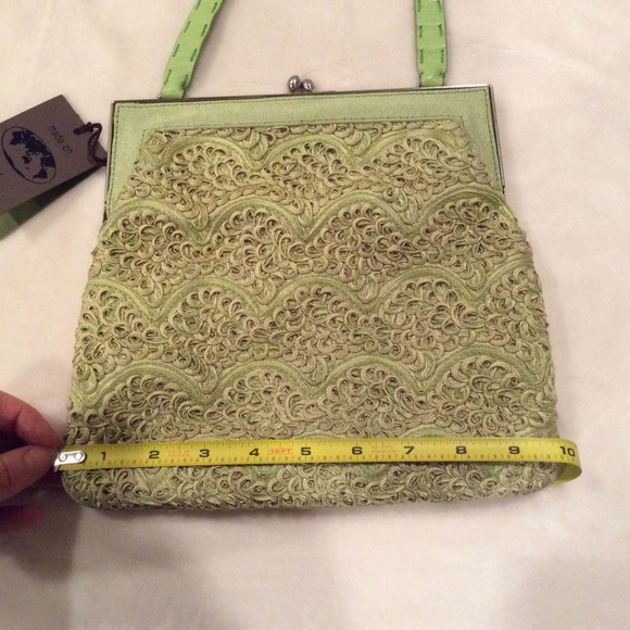 David & Scotti Italian Macrame Leather Handbag - Picture 7 of 8